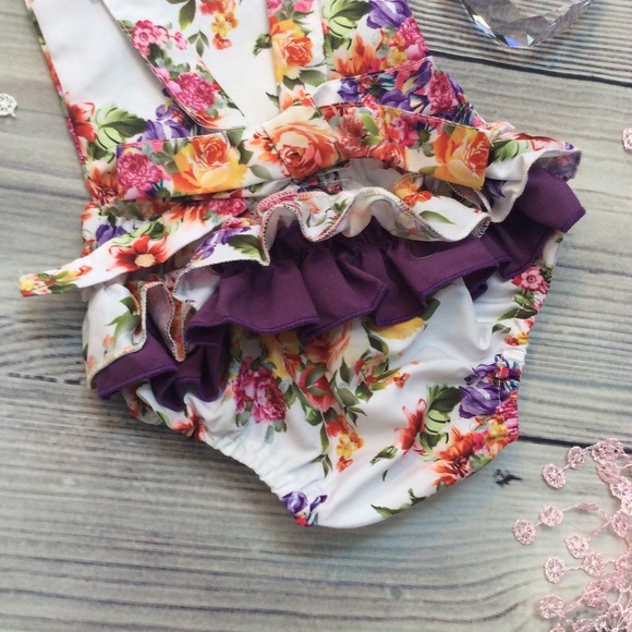 Boutique Baby Girls Fuchsia Floral Romper - Picture 3 of 3